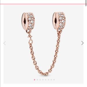 Clear Pavé Safety Chain Clip Pandora Charm